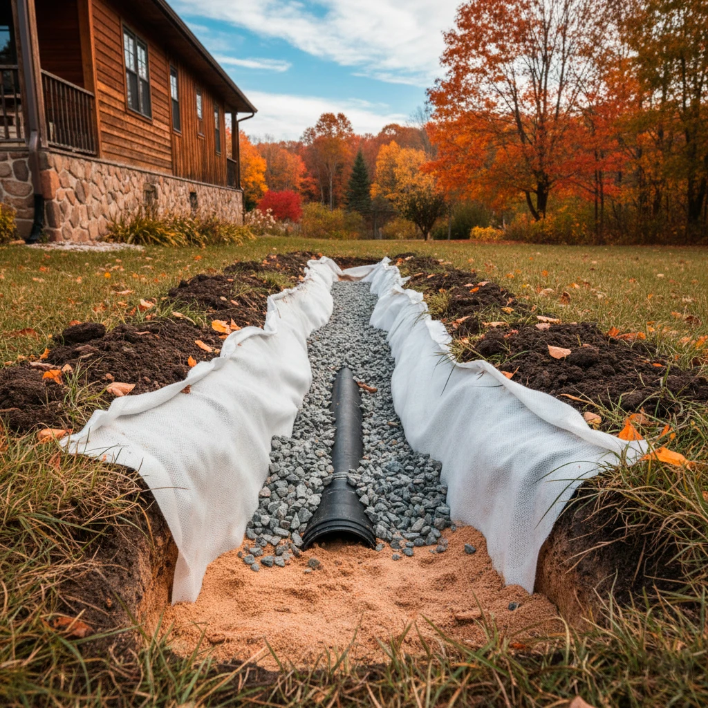 Устройство дренажной системы на участке осенью: какой щебень и песок выбрать?