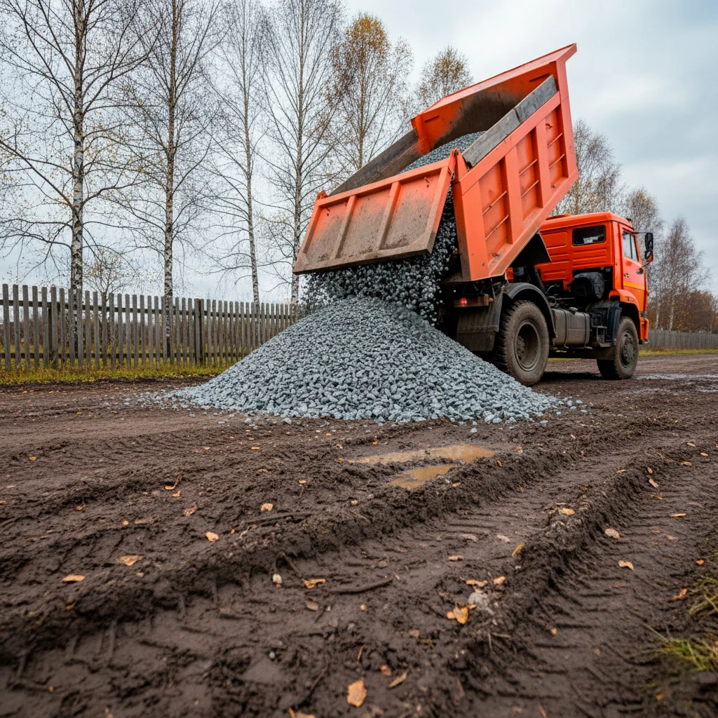 Отсыпка дороги щебнем: какую фракцию выбрать, чтобы не застревать в грязи